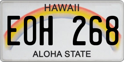 HI license plate EOH268