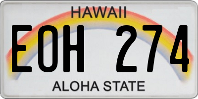 HI license plate EOH274