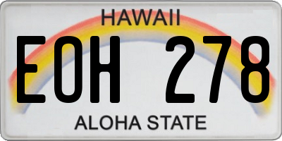 HI license plate EOH278