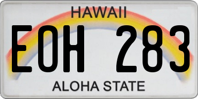 HI license plate EOH283