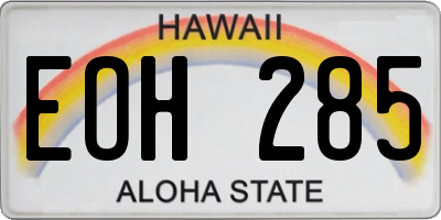 HI license plate EOH285