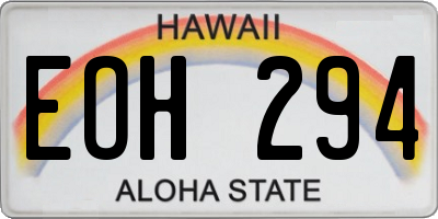 HI license plate EOH294