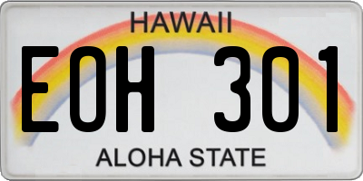 HI license plate EOH301