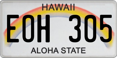 HI license plate EOH305