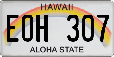 HI license plate EOH307