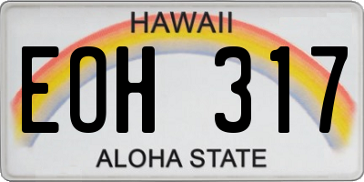 HI license plate EOH317