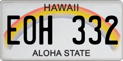 HI license plate EOH332