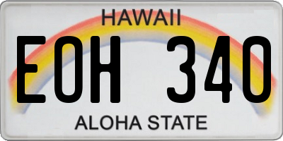 HI license plate EOH340