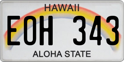 HI license plate EOH343