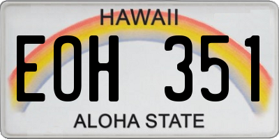 HI license plate EOH351