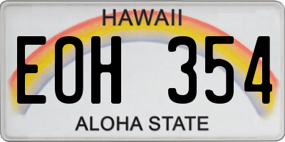 HI license plate EOH354