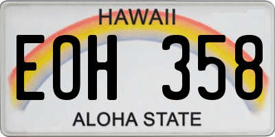HI license plate EOH358