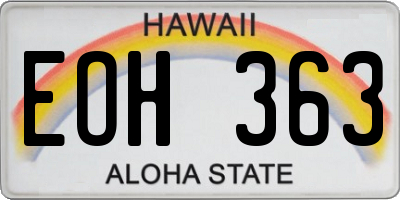 HI license plate EOH363