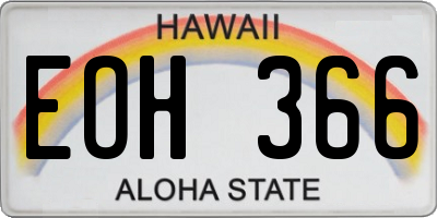 HI license plate EOH366