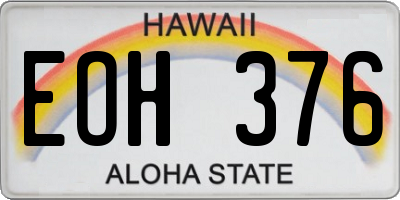 HI license plate EOH376