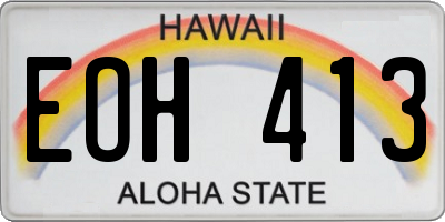 HI license plate EOH413