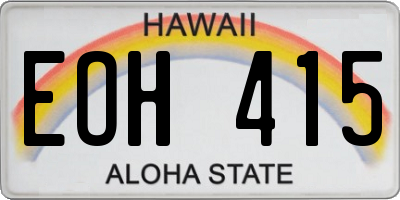 HI license plate EOH415