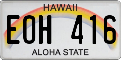 HI license plate EOH416