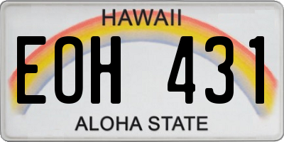 HI license plate EOH431