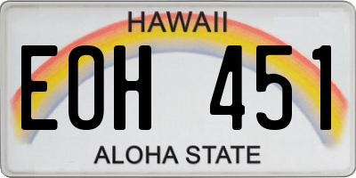 HI license plate EOH451