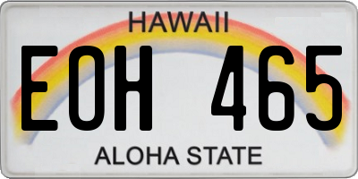 HI license plate EOH465