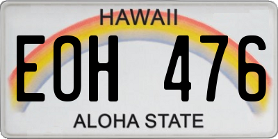HI license plate EOH476