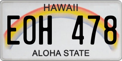 HI license plate EOH478