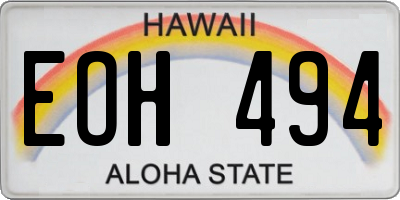 HI license plate EOH494