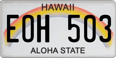 HI license plate EOH503