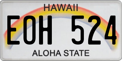 HI license plate EOH524