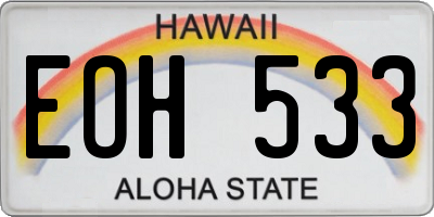 HI license plate EOH533