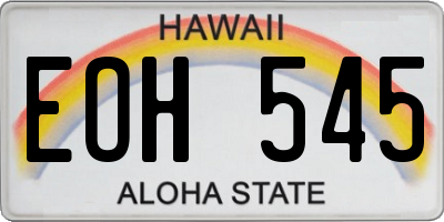 HI license plate EOH545