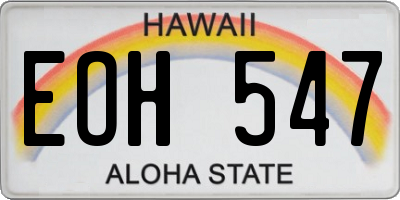 HI license plate EOH547