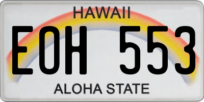 HI license plate EOH553