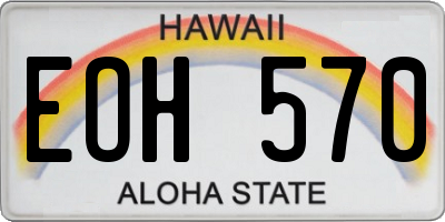 HI license plate EOH570