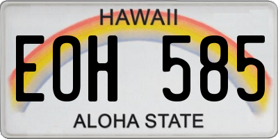 HI license plate EOH585