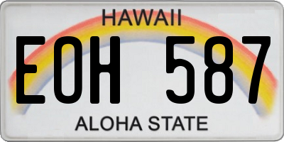 HI license plate EOH587