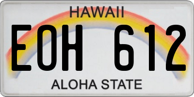 HI license plate EOH612