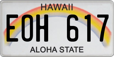 HI license plate EOH617