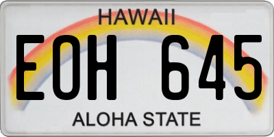 HI license plate EOH645