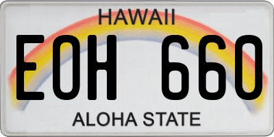 HI license plate EOH660