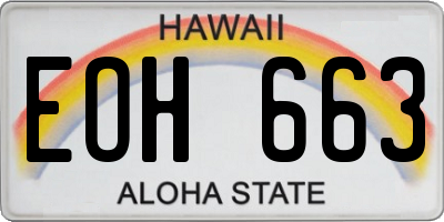 HI license plate EOH663