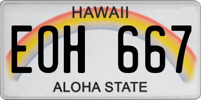 HI license plate EOH667