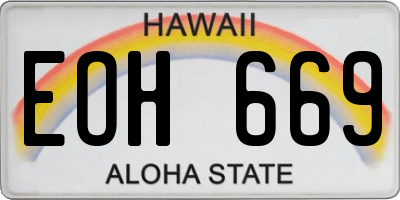 HI license plate EOH669