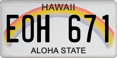 HI license plate EOH671