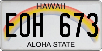 HI license plate EOH673