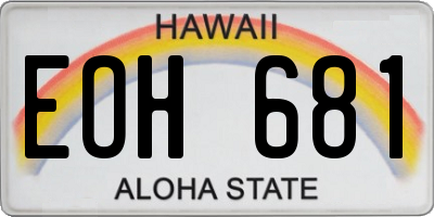 HI license plate EOH681