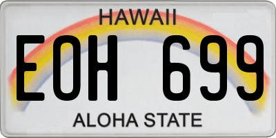 HI license plate EOH699