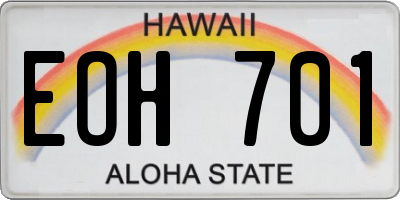 HI license plate EOH701