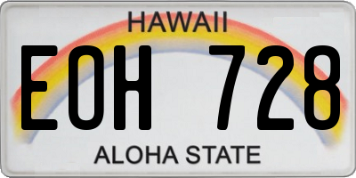 HI license plate EOH728